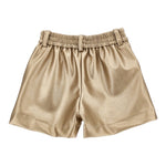 Monnalisa Short tinta unita In Ecopelle Oro per Bambina 17B403 ORO MONNALISA 