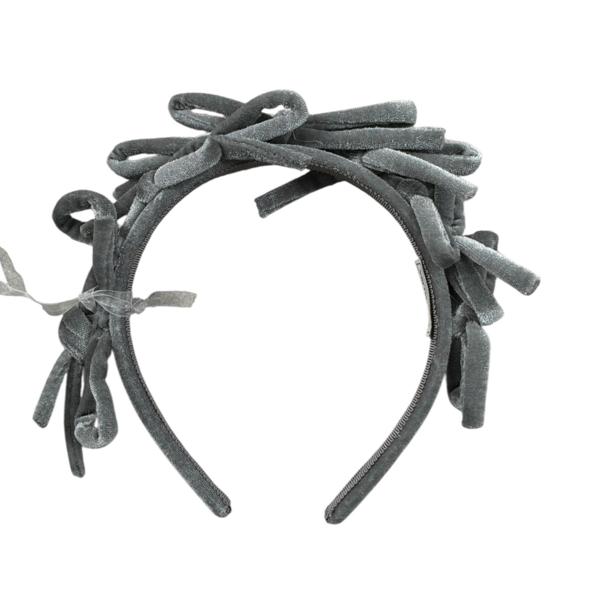 Monnalisa Cerchietto tinta unita con Fiocchi Grigio per Bambina 17D0034702 GRIGIO MONNALISA 