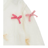 Monnalisa Cardigan tinta unita con Applicazioni Panna per Neonata 17F801N PANNA MONNALISA 