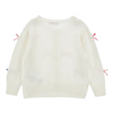Monnalisa Cardigan tinta unita con Applicazioni Panna per Bambina 17F801 PANNA MONNALISA 