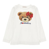 Monnalisa Shirt tinta unita con Stampa Bianco per Bambina 190618 BIANCO MONNALISA 