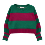 Monnalisa Maglia Bicolore con Fantasia A Righe Verde per Bambina 19B630 VERDE MONNALISA 