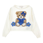 Monnalisa Maglia tinta unita con Stampa Panna per Bambina 19B635 PANNA MONNALISA 