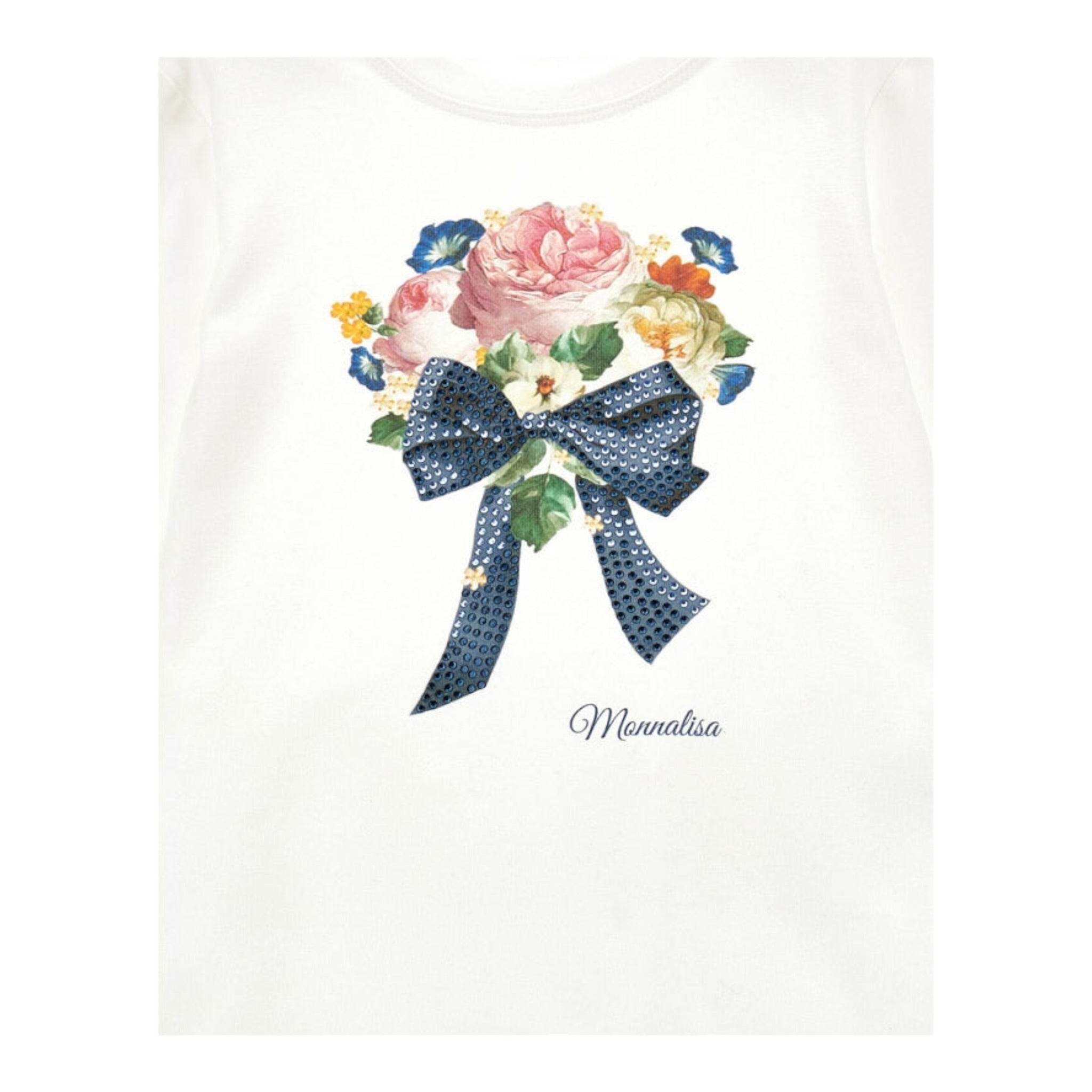 Monnalisa Shirt tinta unita con Stampa Bianco per Bambina 19D601 BIANCO MONNALISA 