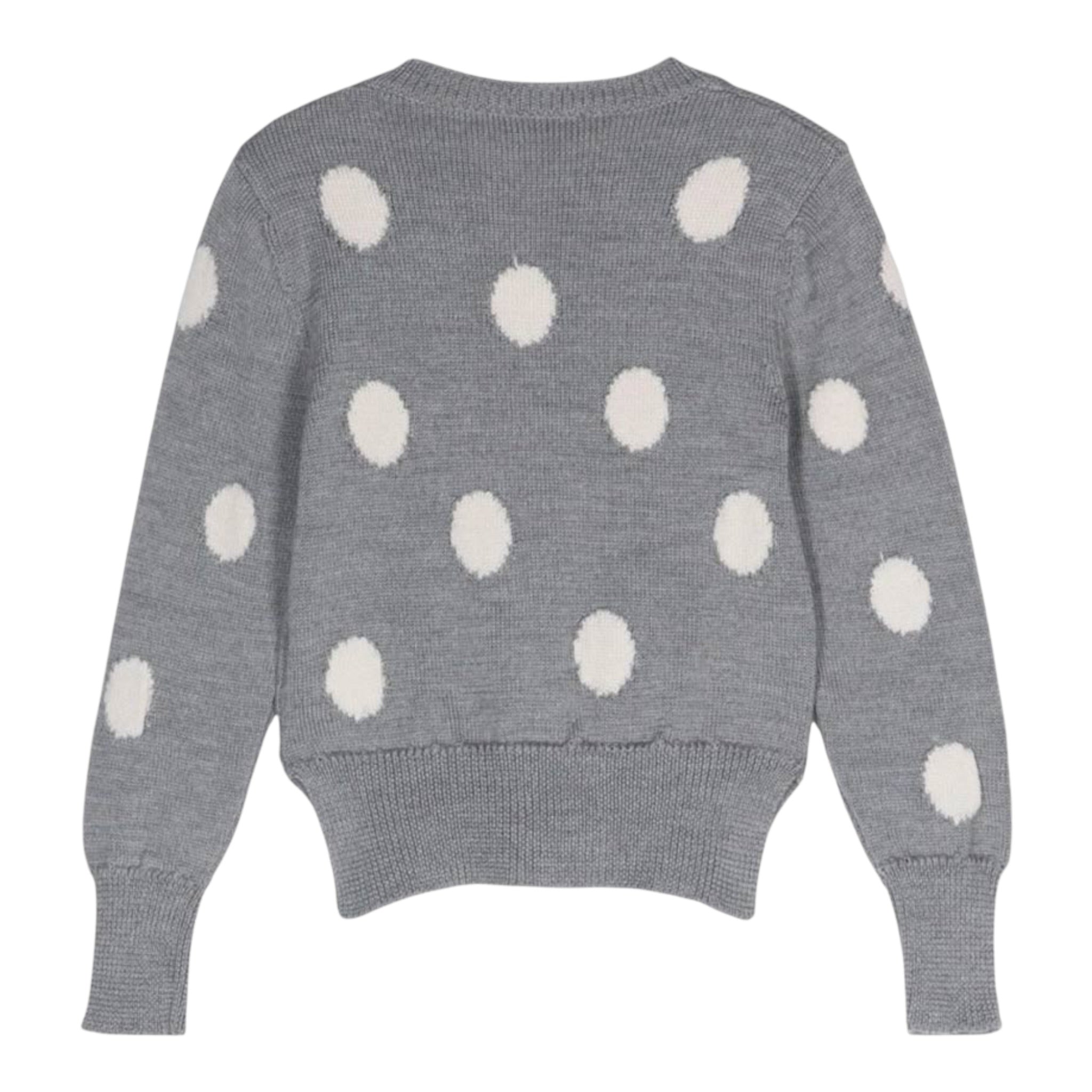 Monnalisa Cardigan tinta unita A Pois Grigio per Bambina 19D803 GRIGIO MONNALISA 