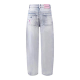 Monnalisa Jeans tinta unita con Applicazioni Azzurro per Neonata 19F403 AZZURRO MONNALISA 