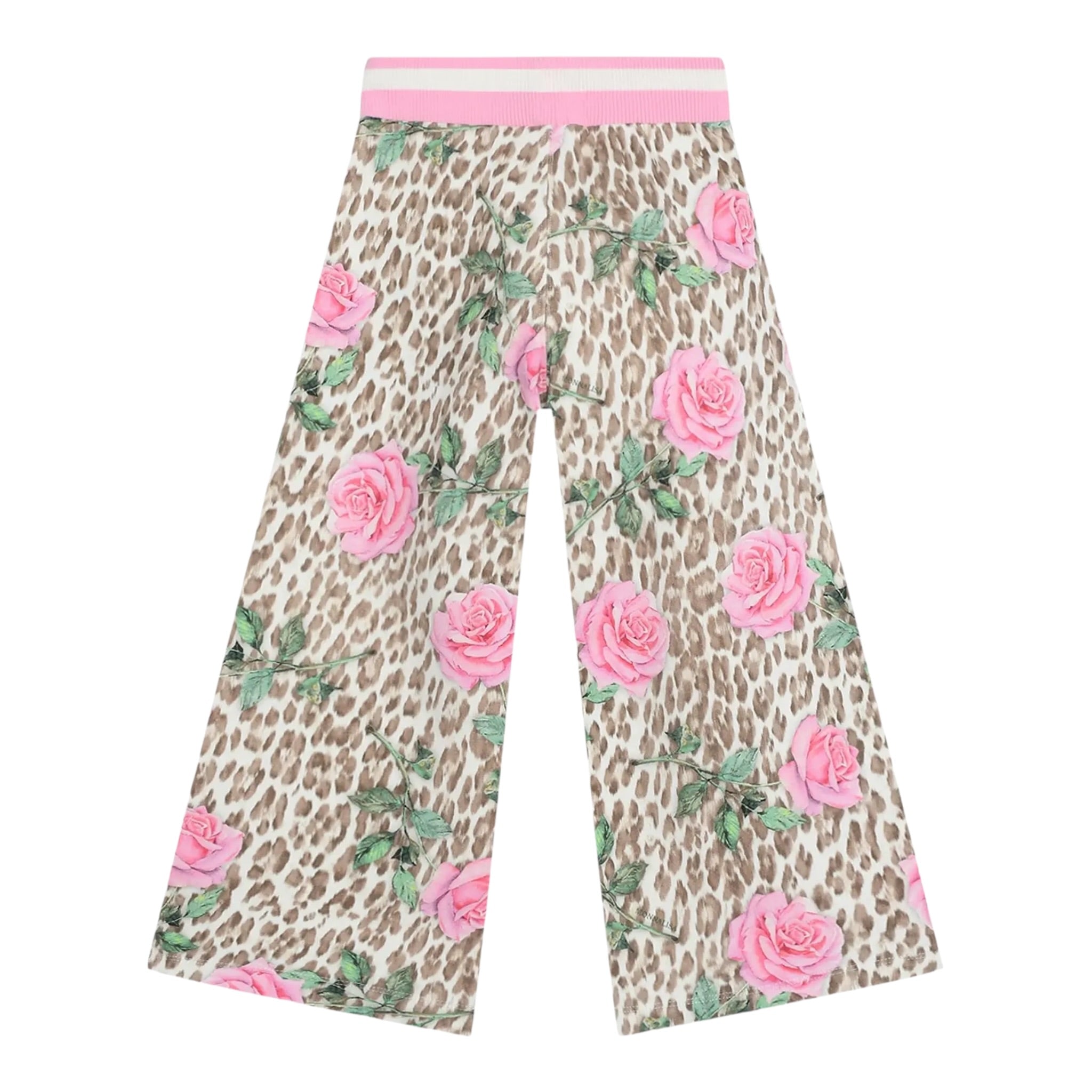 Monnalisa Pantalone tinta unita Modello A Palazzo con Fantasia Bianco per Bambina 19F406 BIANCO MONNALISA 