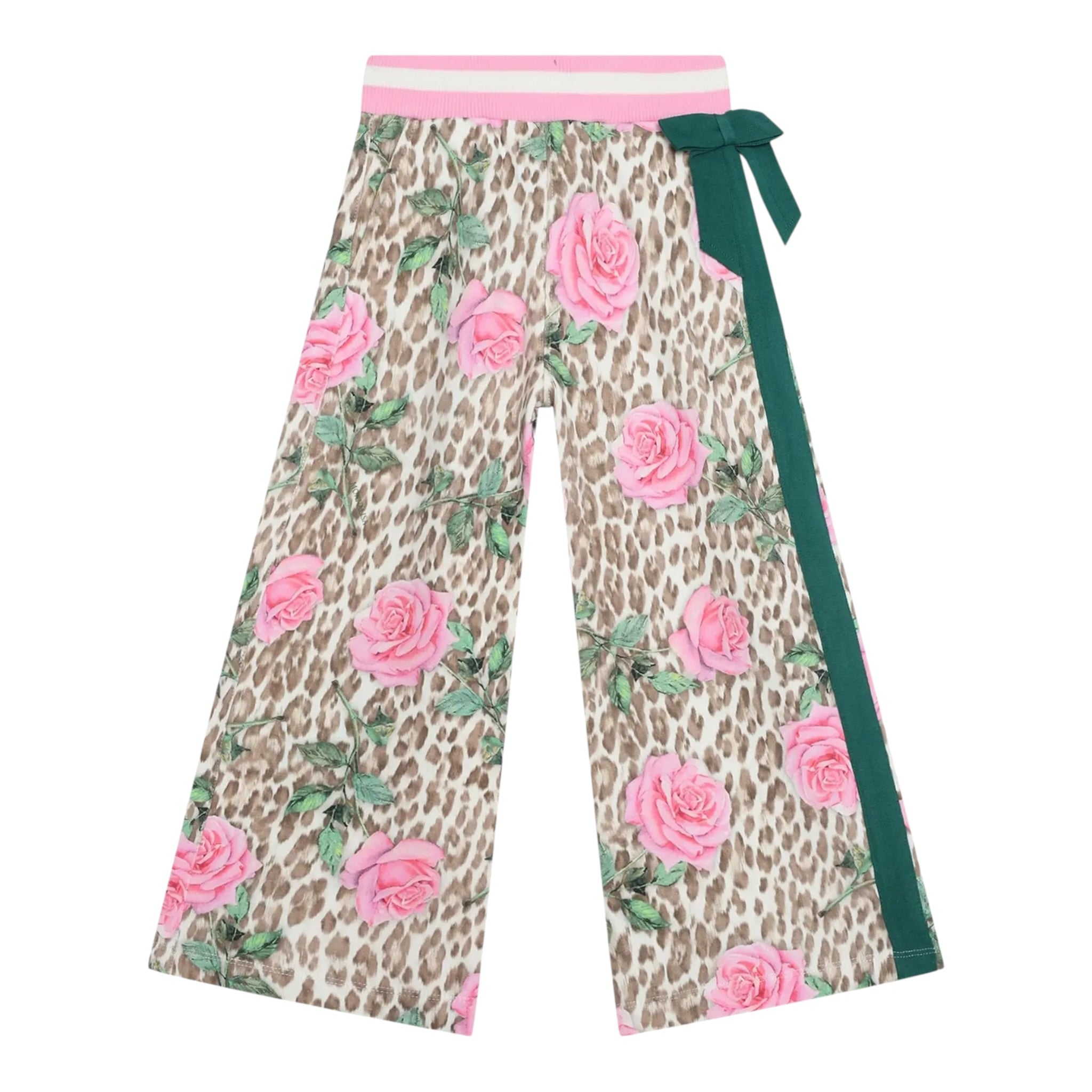Monnalisa Pantalone tinta unita Modello A Palazzo con Fantasia Bianco per Bambina 19F406 BIANCO MONNALISA 