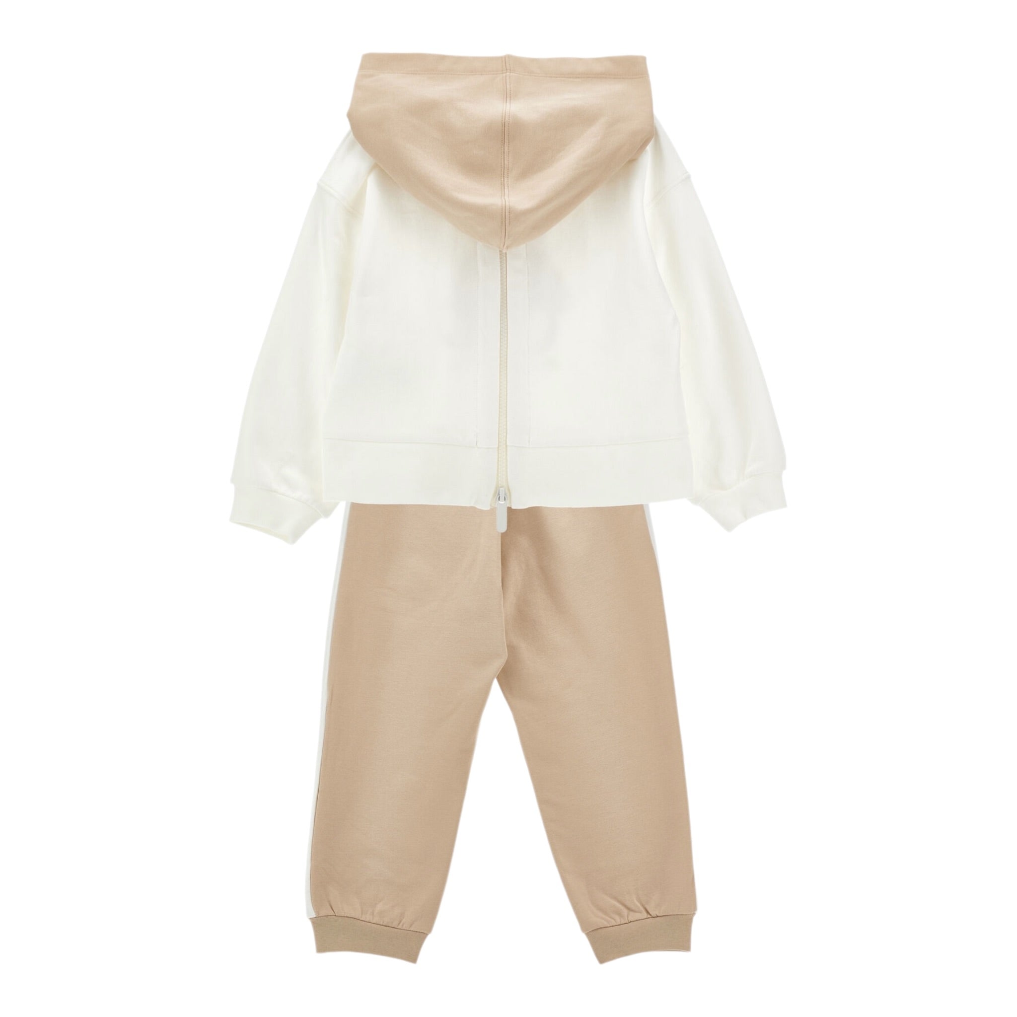 Monnalisa Completo 2 Pezzi Felpa-Pantalone Bicolore Beige per Bambina 19F500X BEIGE MONNALISA 
