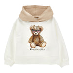 Monnalisa Completo 2 Pezzi Felpa-Pantalone Bicolore Beige per Bambina 19F500X BEIGE MONNALISA 