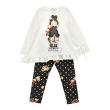 Monnalisa Completo 2Pz Shirt-Leggins Bianco per Bambina 19F501 BIANCO MONNALISA 