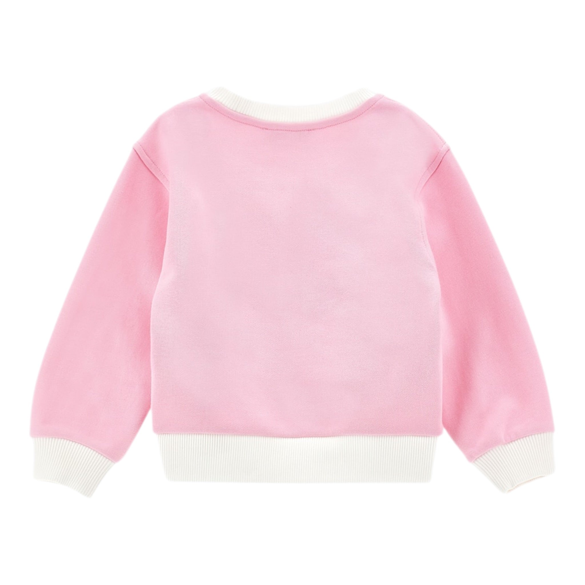 Monnalisa Felpa Bicolore con Stampa Bianco/Rosa per Neonata 19F606 BIANCO/ROSA MONNALISA 