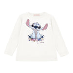 Monnalisa Shirt Girocollo Tinta Unta con Stampa Bianco per Bambina 19F610 BIANCO MONNALISA 