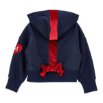 Monnalisa Felpa tinta unita con Zip E Cappuccio Blu per Bambina 19F800 BLU MONNALISA 