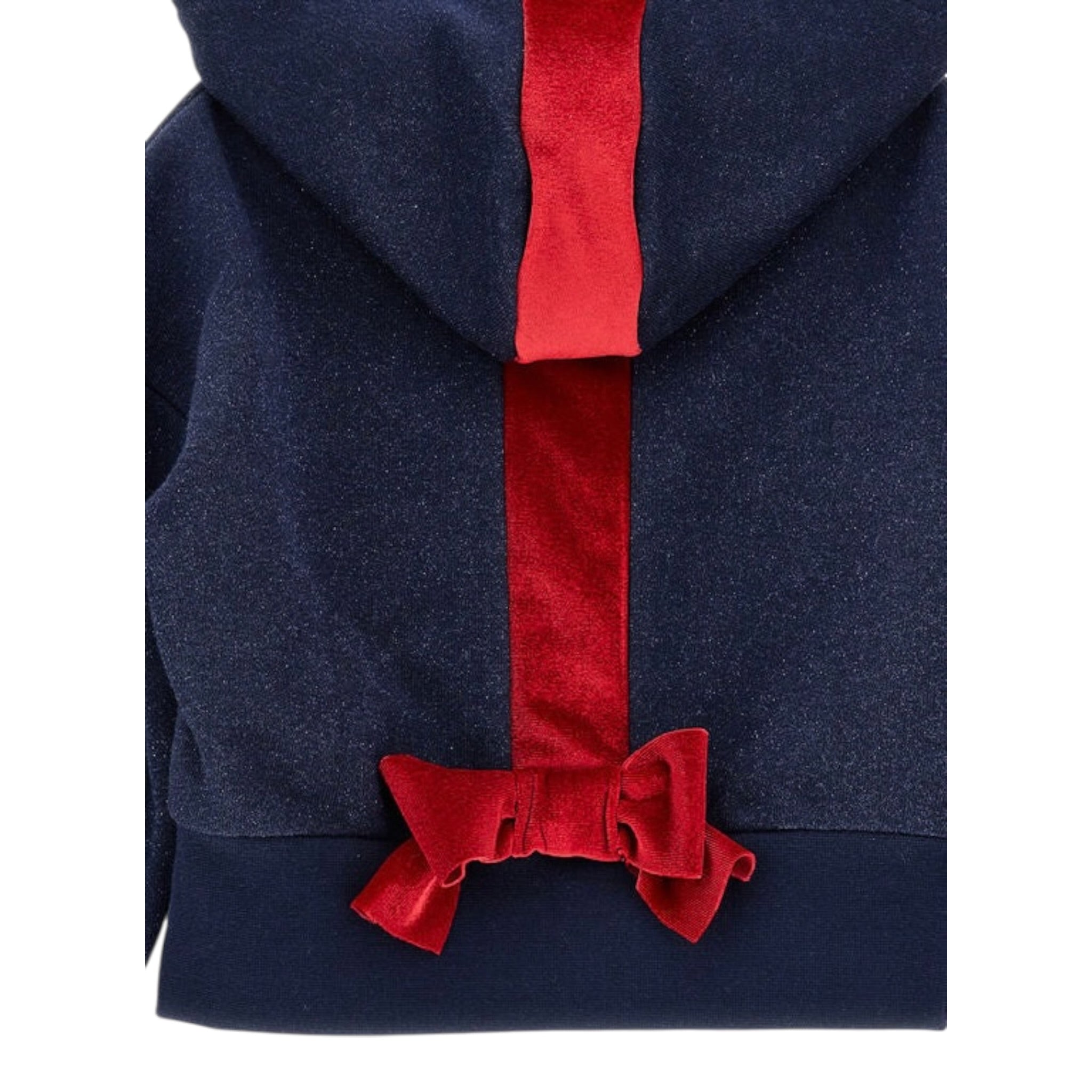 Monnalisa Felpa tinta unita con Zip E Cappuccio Blu per Bambina 19F800 BLU MONNALISA 