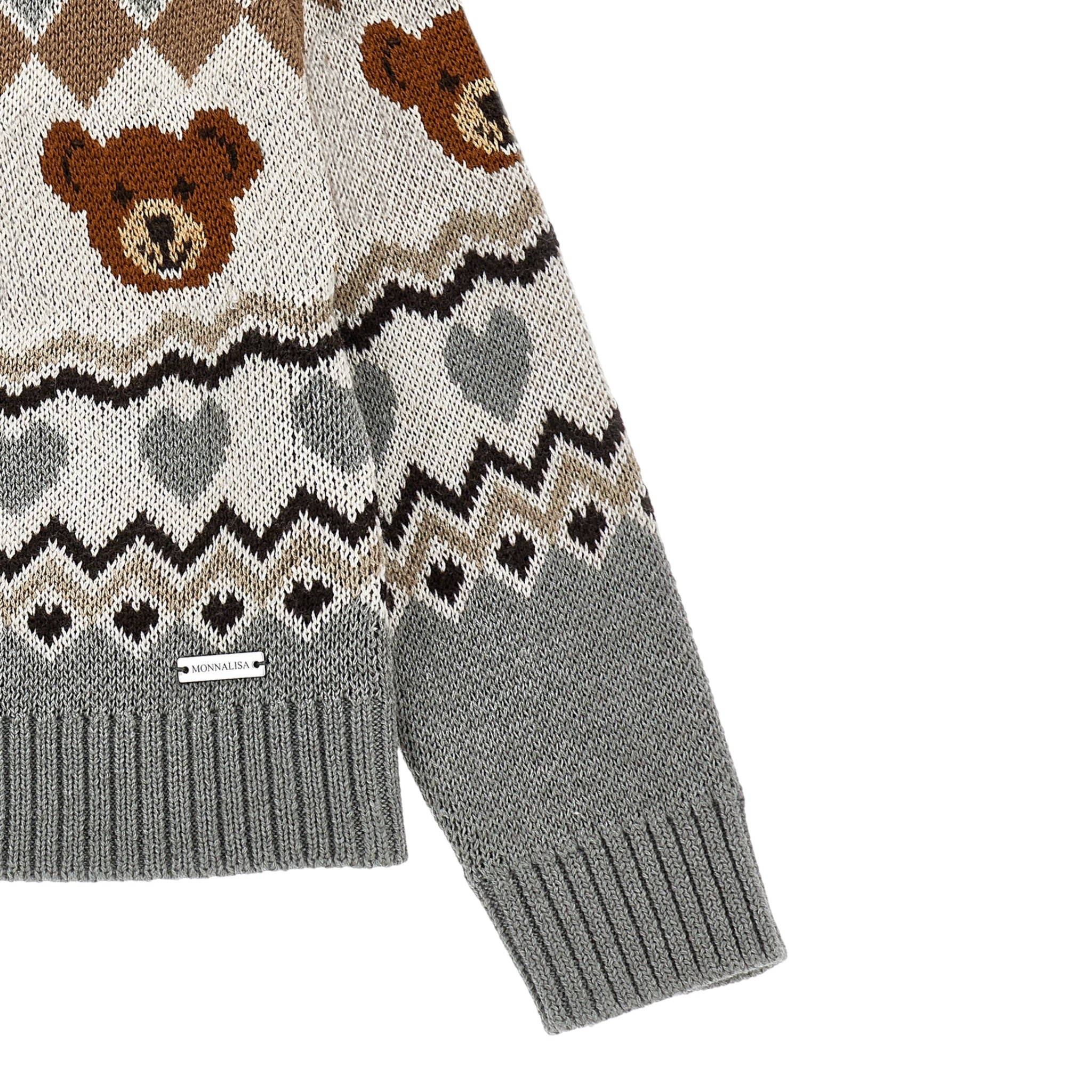 Monnalisa Cardigan tinta unita con Ricami Grigio per Bambina 19F808 GRIGIO MONNALISA 