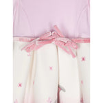 Monnalisa Abito Maica Lunga Bicolore con Cinturino Rosa/Bianco per Neonata 231D902 ROSA/BIANCO MONNALISA 