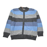 Monnalisa Cardigan Tricolore con Fantasia A Righe Grigio per Bambino 258803 GRIGIO MONNALISA 