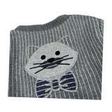 Monnalisa Cardigan tinta unita con Fantasia A Righe Grigio per Neonato 280801 GRIGIO MONNALISA 
