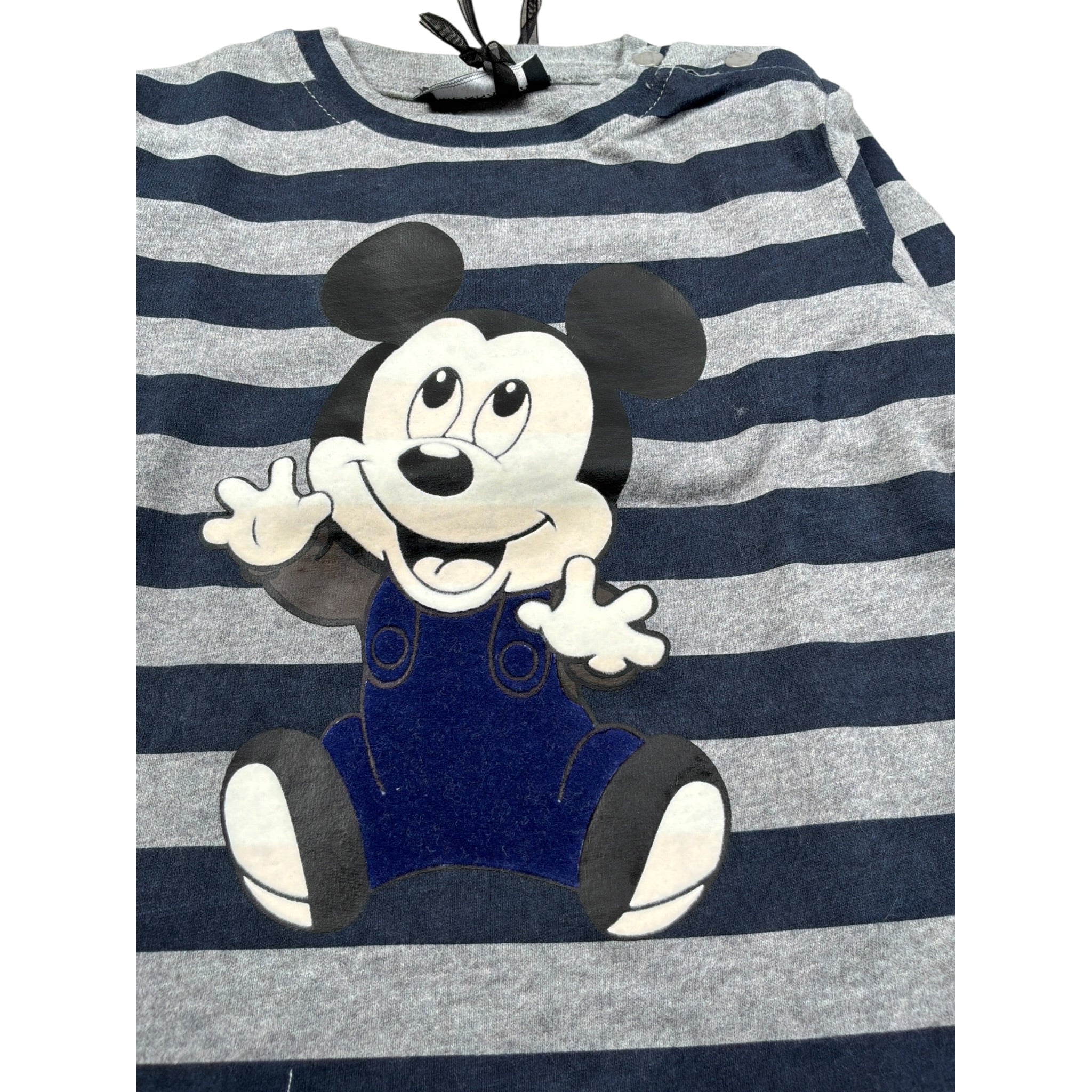Monnalisa Shirt Bicolore Fantasia A Righr Grigio/Blu per Neonato 282605 GRIGIO/BLU MONNALISA 