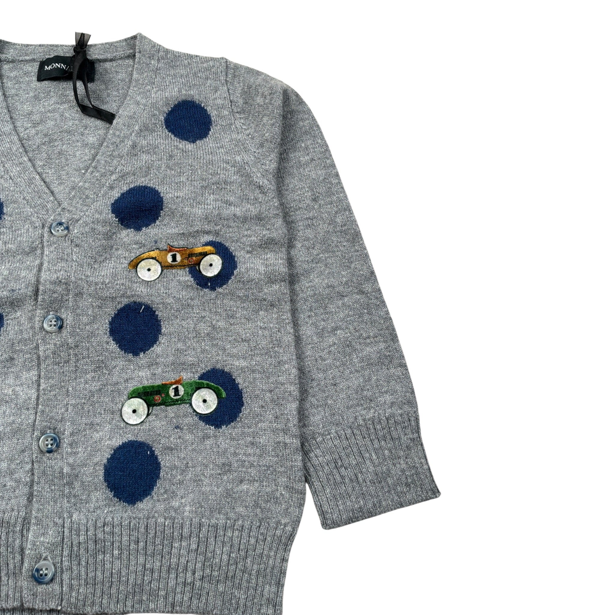 Monnalisa Cardigan tinta unita con Ricami Grigio per Neonato 282800 GRIGIO MONNALISA 
