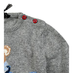 Monnalisa Maglia Girocollo tinta unita con Ricami Grigio per Neonato 286604 GRIGIO MONNALISA 
