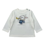Monnalisa Shirt Girocollo Tinta Unia con Stampe Panna per Neonato 286608 PANNA MONNALISA 