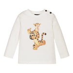 Monnalisa Shirt Girocollo tinta unita con Stampe Panna per Neonato 288611 PANNA MONNALISA 