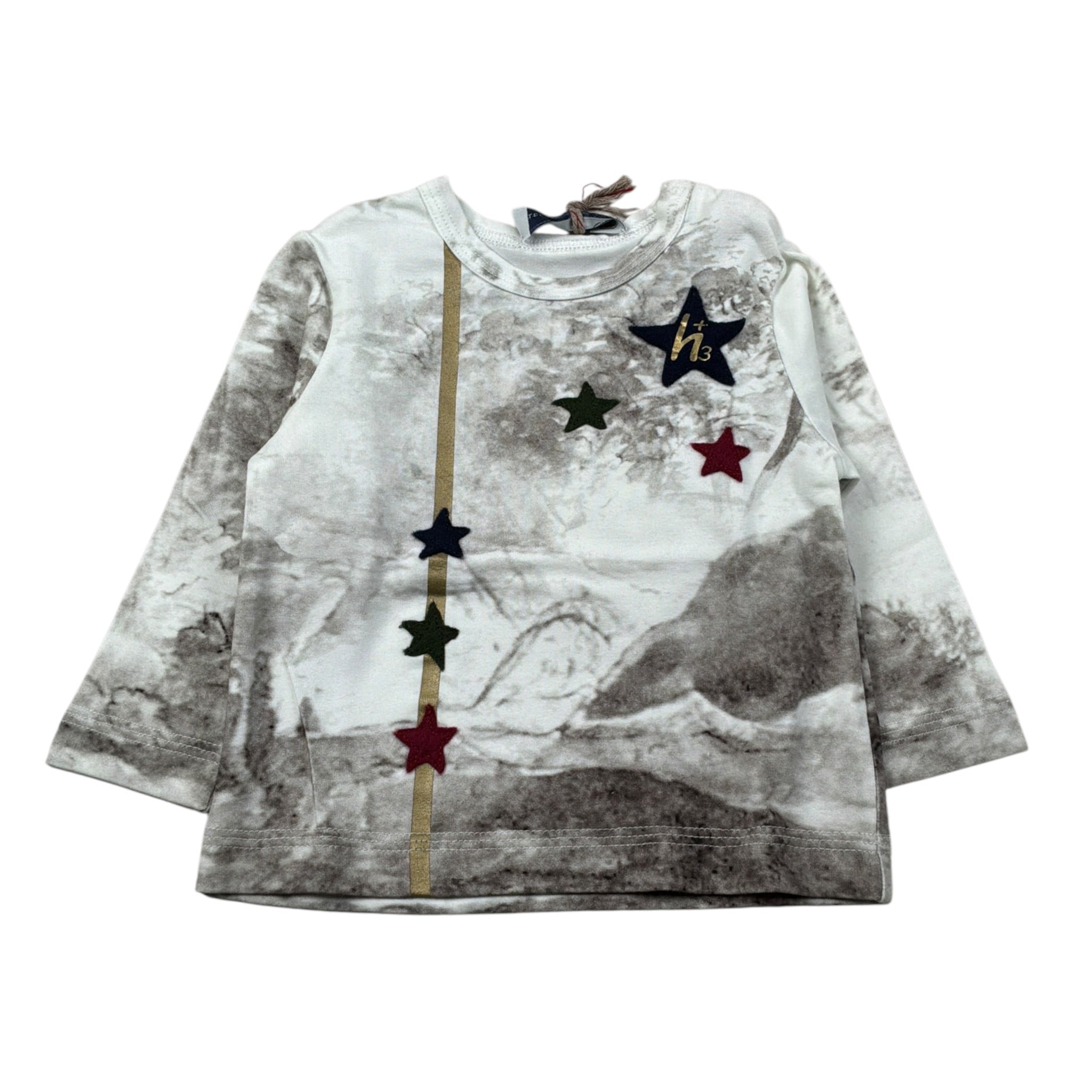 Monnalisa Shirt Girocollo tinta unita Stampa Fantasia Bianco per Neonato 288618 BIANCO MONNALISA 