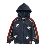 Monnalisa Felpa tinta unita con Zip E Cappuccio Blu per Neonato 288806AC BLU MONNALISA 