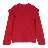 Monnalisa Maglia tinta unita con Balze Rosso per Neonata 31D623 ROSSO MONNALISA 