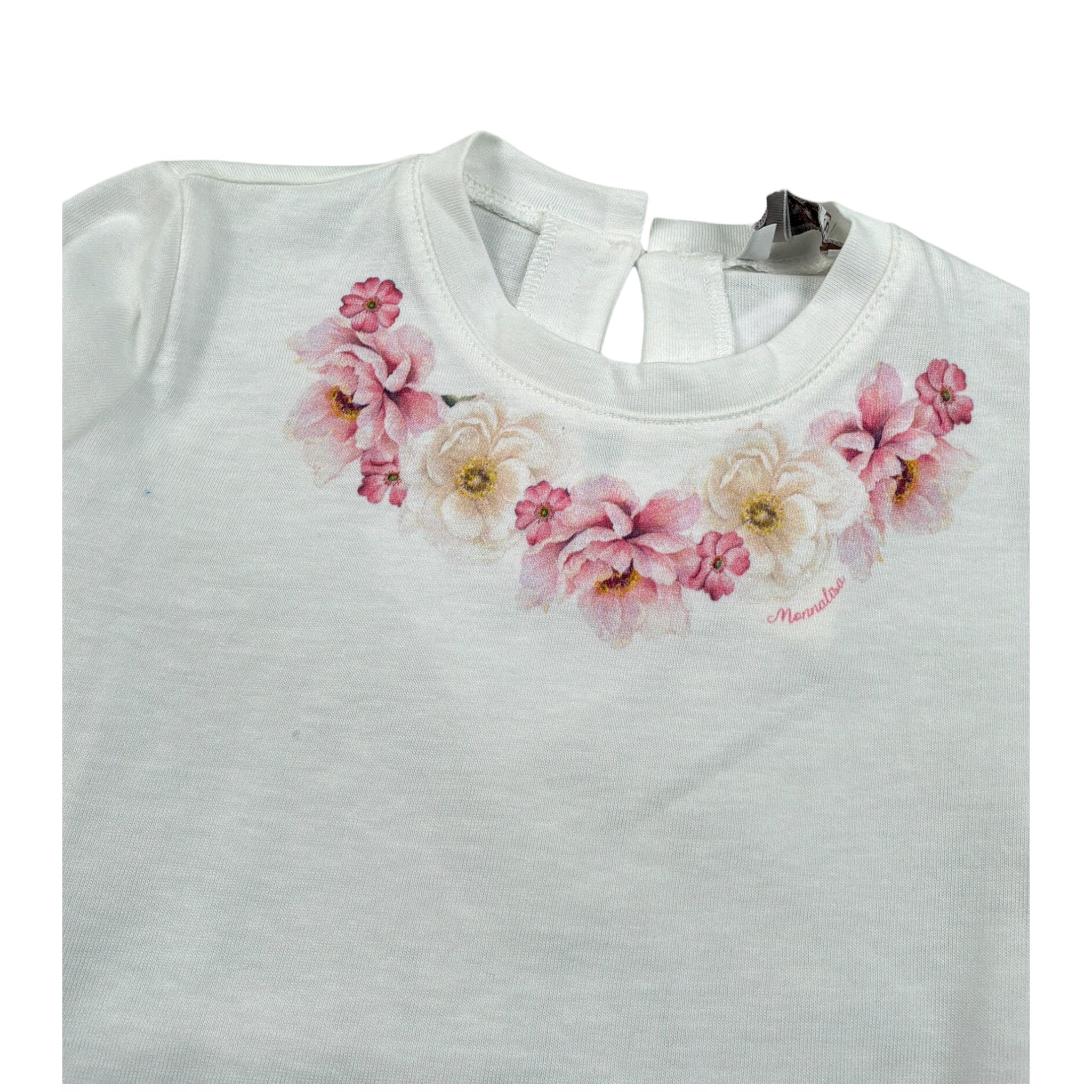 Monnalisa Shirt Girocollo tinta unita con Stampa Panna per Bambina 31F623J PANNA MONNALISA 