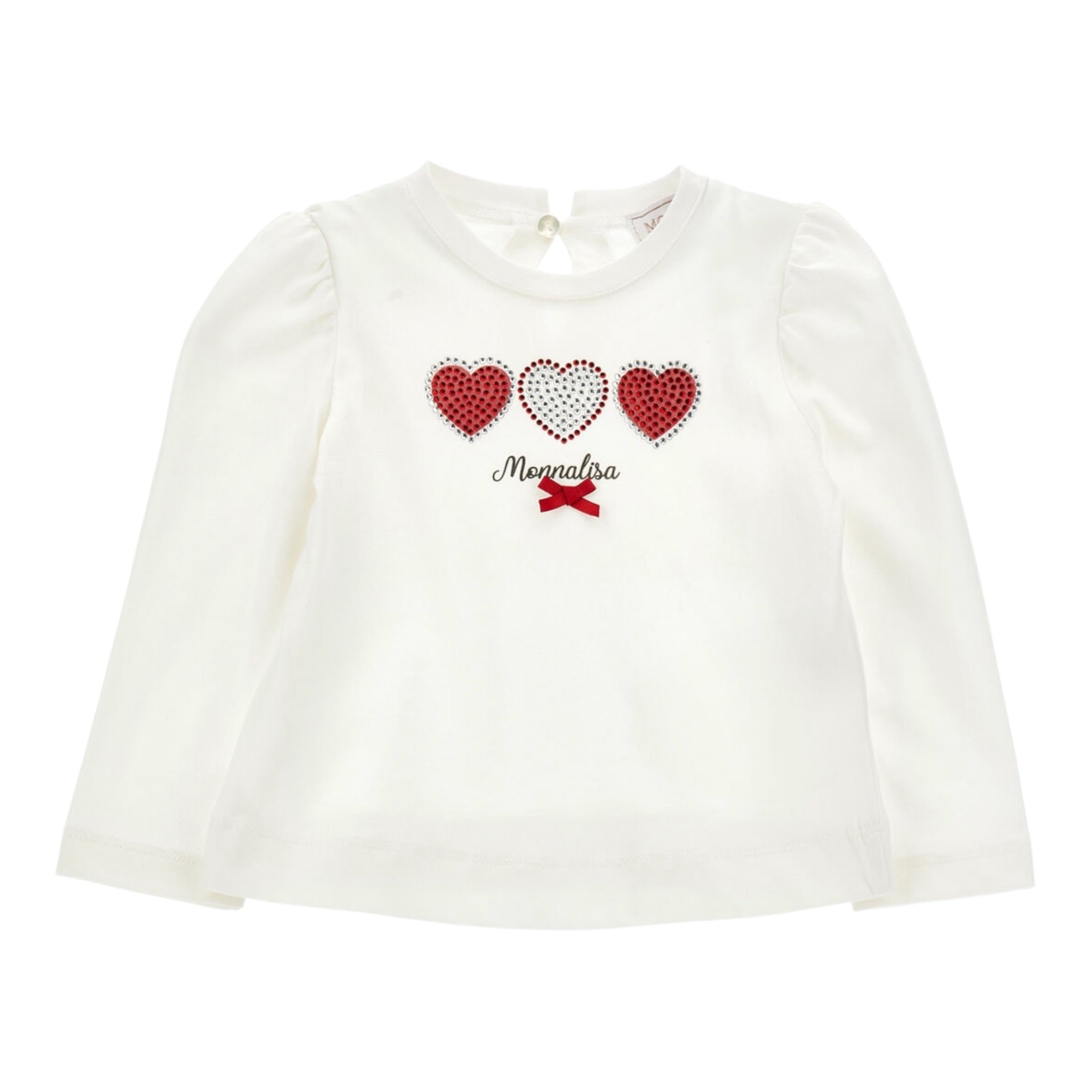 Monnalisa Shirt Girocollo tinta unita con Stampa Bianco per Neonata 31F624 BIANCO MONNALISA 