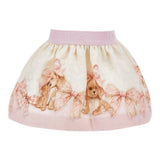 Monnalisa Gonna Bicolore con Stampa Panna/Rosa per Neonata 31F701 PANNA/ROSA MONNALISA 