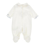 Monnalisa Tutina Manica Lunga Tinta Nita In Ciniglia Panna/Azzurro per Neonata 35F208 PANNA/AZZURRO MONNALISA 