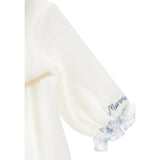 Monnalisa Tutina Manica Lunga Tinta Nita In Ciniglia Panna/Azzurro per Neonata 35F208 PANNA/AZZURRO MONNALISA 