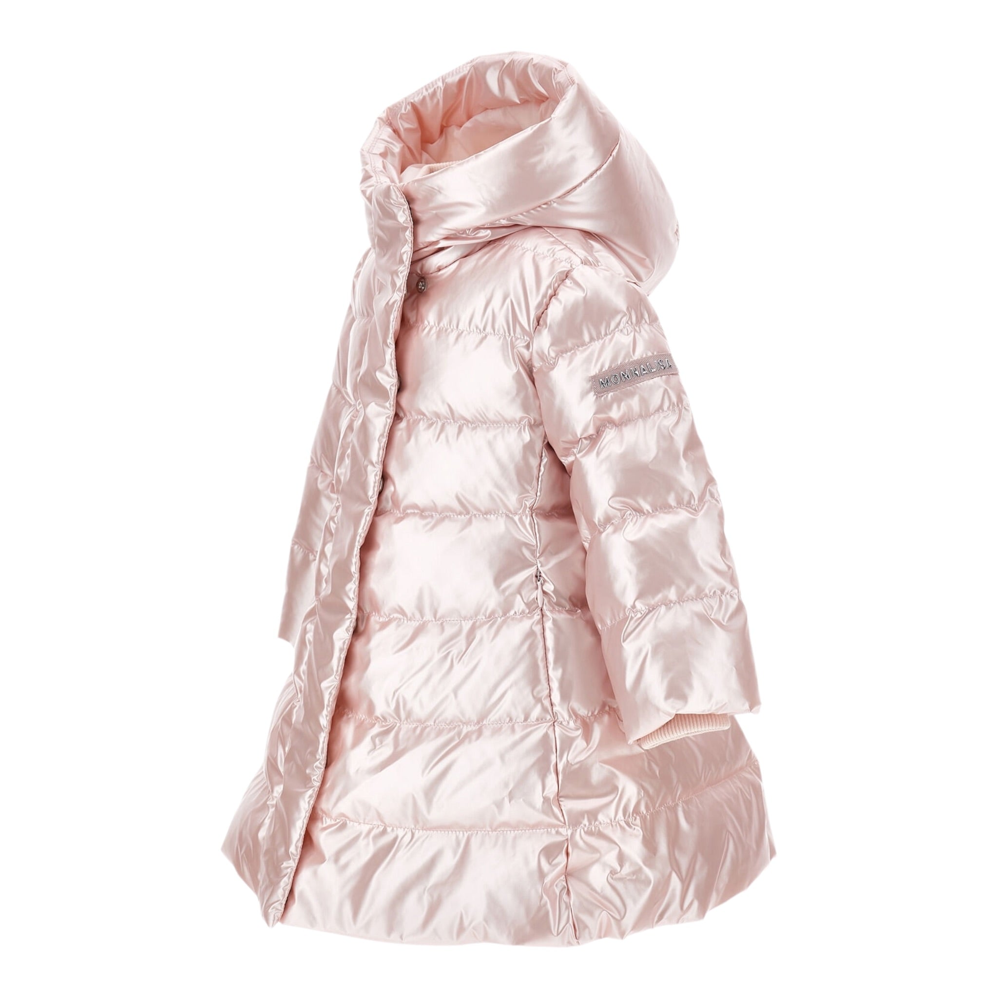Monnalisa Giubbino tinta unita con Cappuccio Rosa per Neonata 37F102N ROSA MONNALISA 