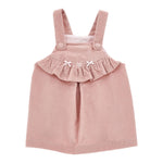 Monnalisa Salopette tinta unita In Velluto Rosa per Bambina 37F902JX ROSA MONNALISA 