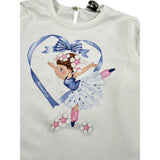 Monnalisa Shirt Girocollo tinta unita con Stampa Panna per Bambina 394609SQ PANNA MONNALISA 