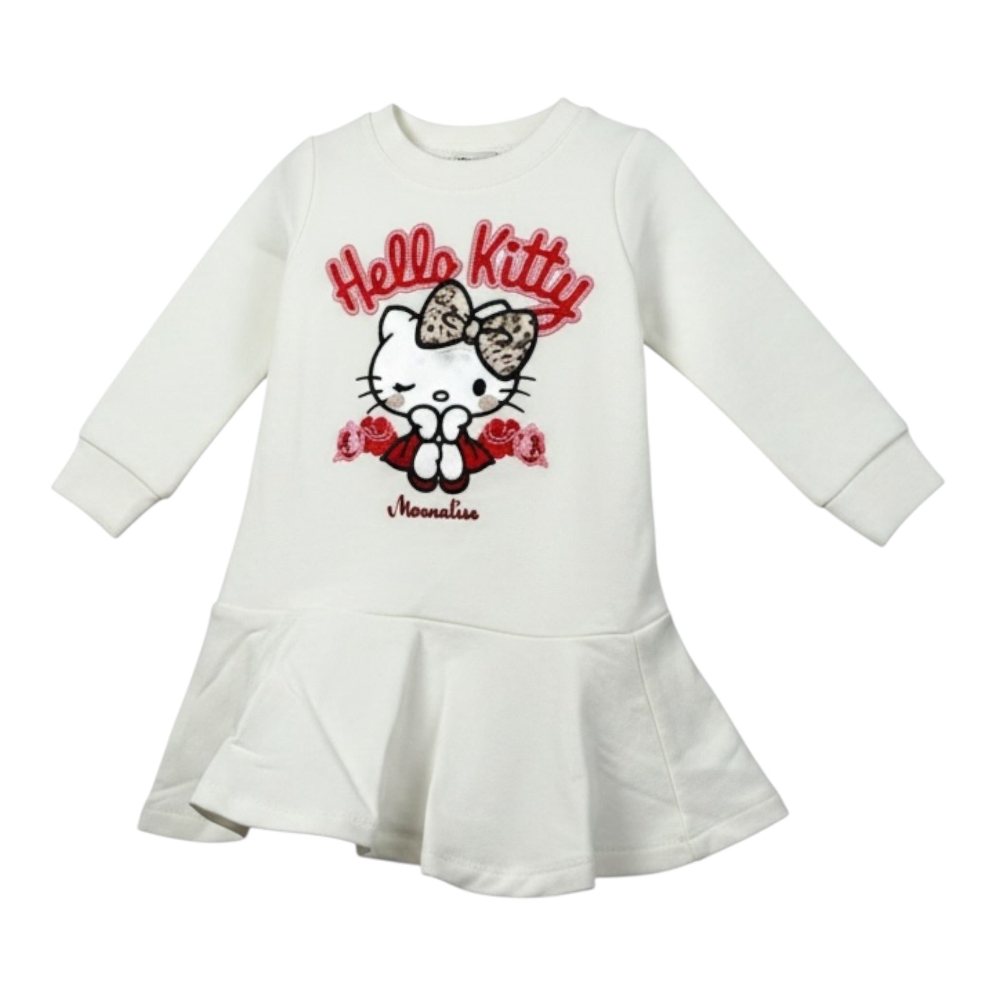 Monnalisa Abito tinta unita con Stampa Bianco per Neonata 394913RH BIANCO MONNALISA 
