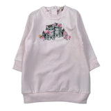 Monnalisa Abito tinta unita con Stampa Rosa per Neonata 398913R3 ROSA MONNALISA 