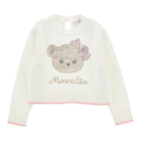 Monnalisa Maglia Girocollo tinta unita con Brillantini Panna per Neonata 39D617X PANNA MONNALISA 