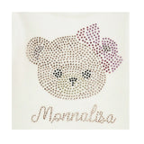 Monnalisa Maglia Girocollo tinta unita con Brillantini Panna per Neonata 39D617X PANNA MONNALISA 