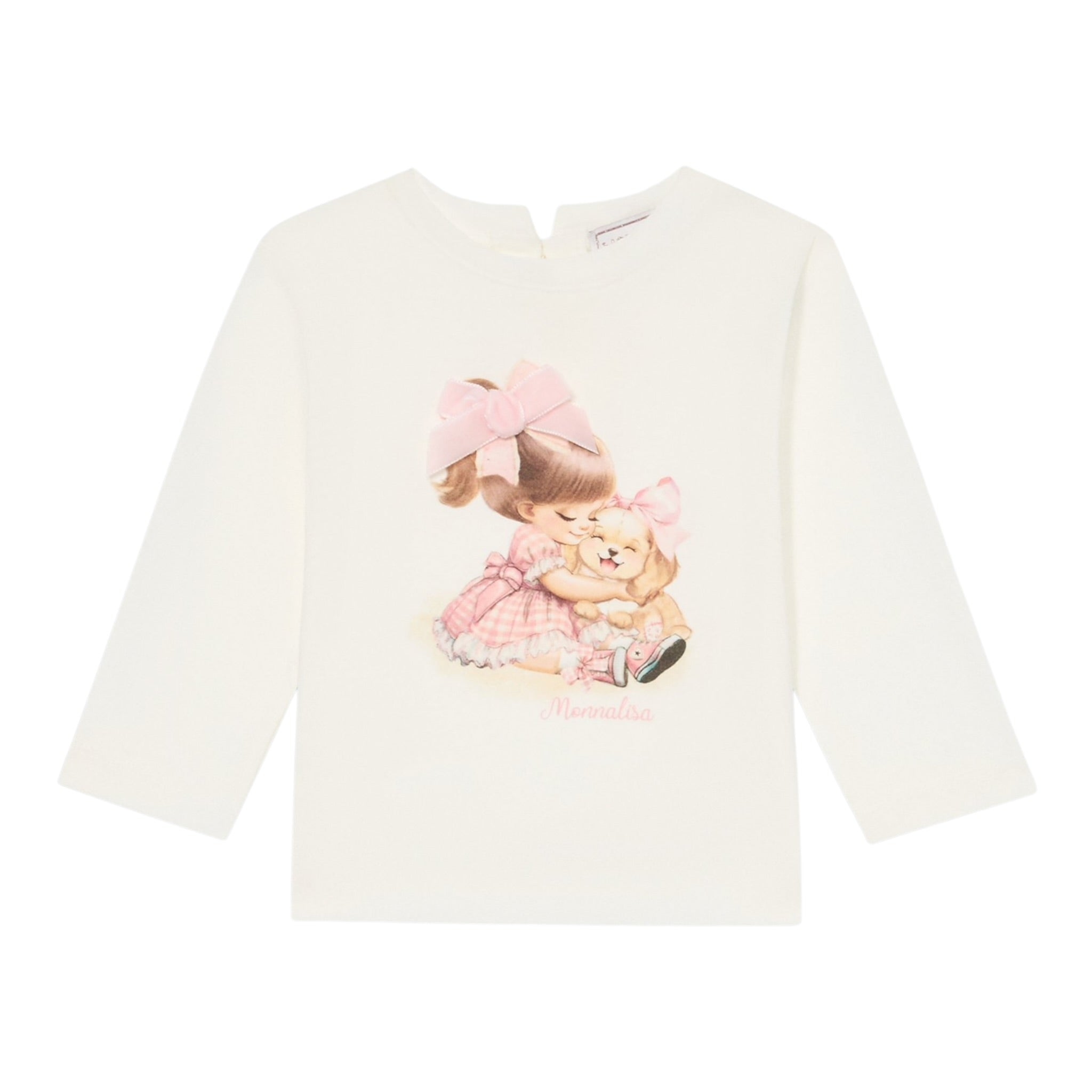 Monnalisa Shirt Girocollo tinta unita Cn Stampa Panna per Neonata 39F602 PANNA MONNALISA 