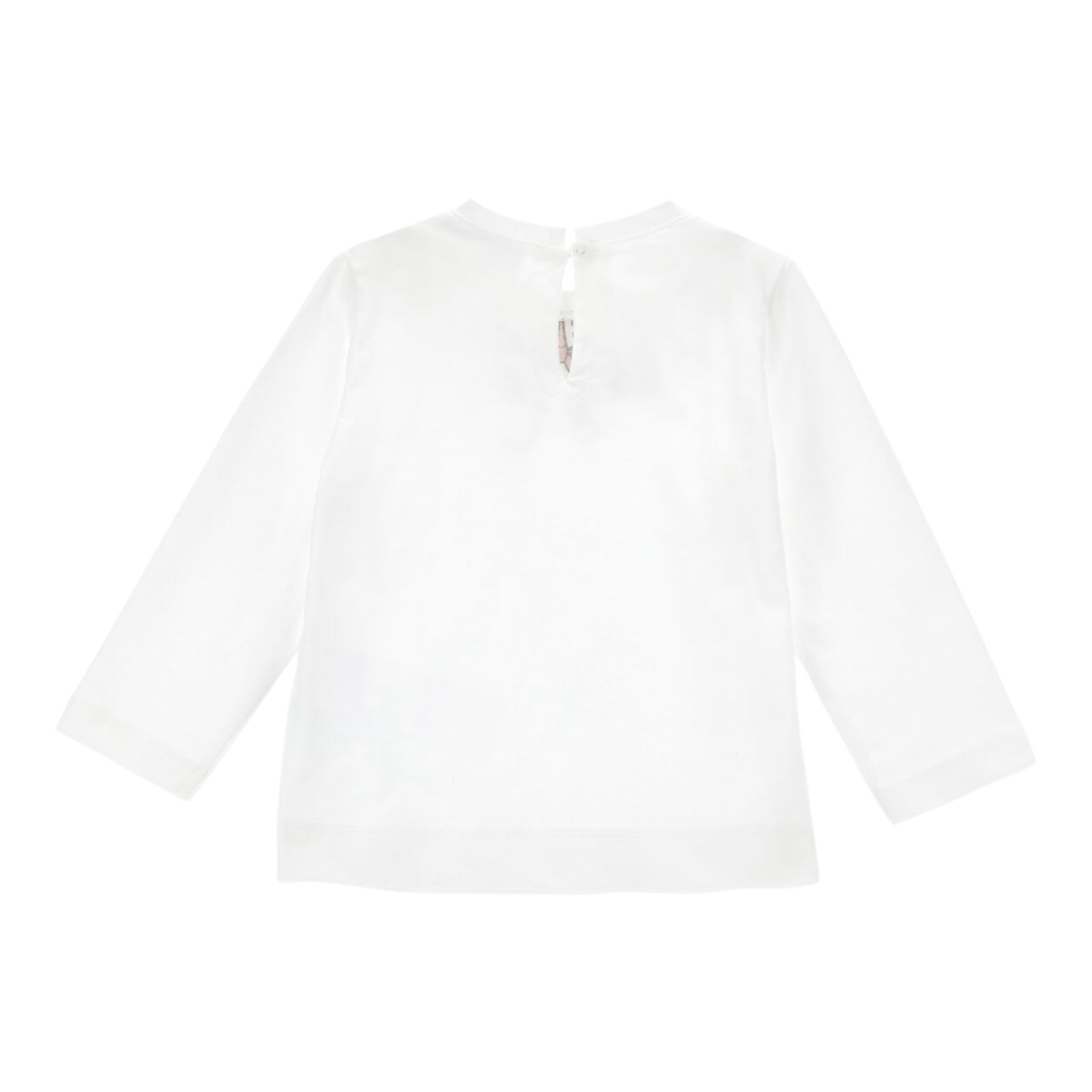 Monnalisa Shirt Girocollo tinta unita con Stampa Panna per Neonata 39F618 PANNA MONNALISA 