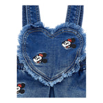 Monnalisa Salopette In Denim tinta unita con Ricami Blu per Neonata 39F703 BLU MONNALISA 