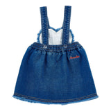 Monnalisa Salopette In Denim tinta unita con Ricami Blu per Neonata 39F703X BLU MONNALISA 
