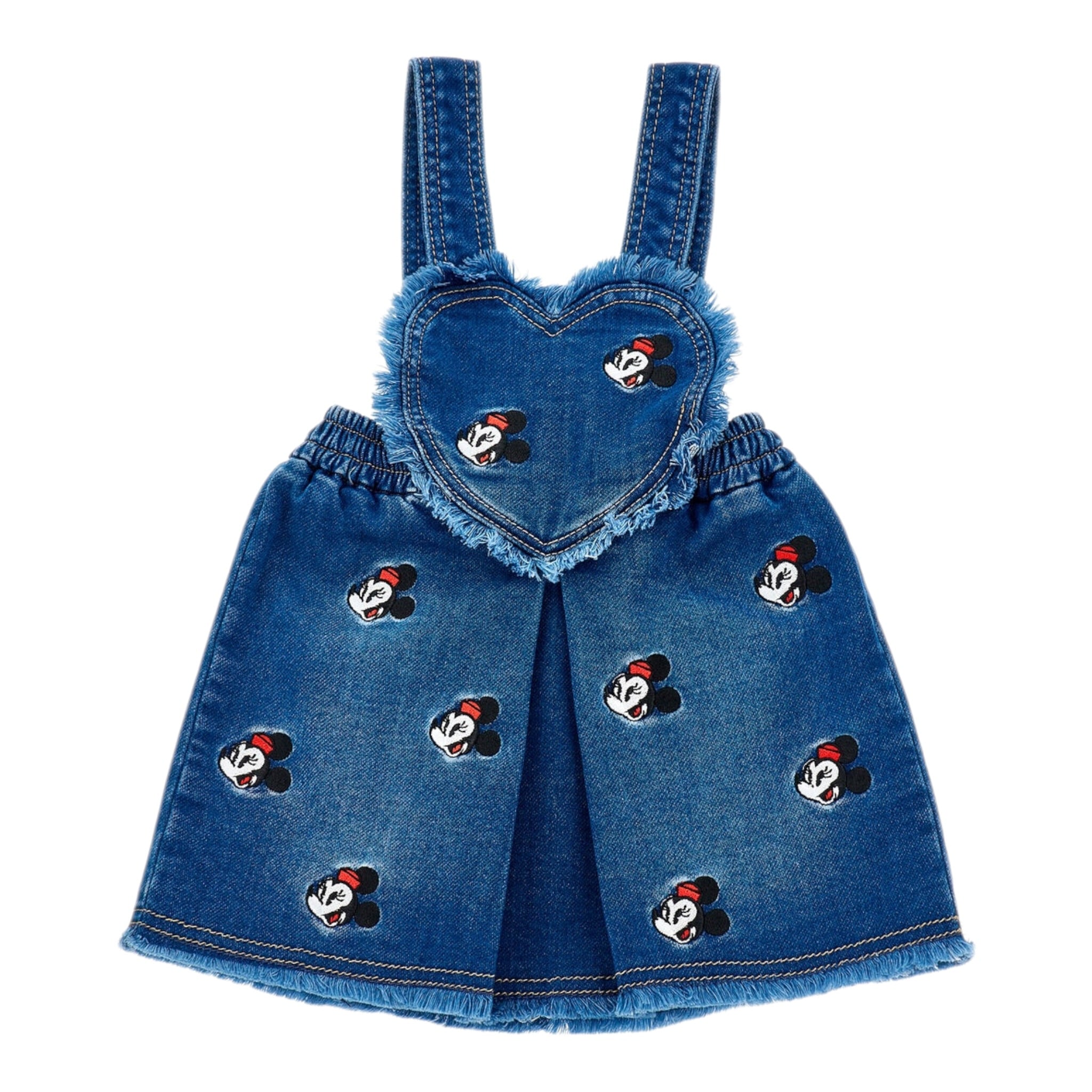 Monnalisa Salopette In Denim tinta unita con Ricami Blu per Neonata 39F703XX BLU MONNALISA 