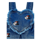 Monnalisa Salopette In Denim tinta unita con Ricami Blu per Neonata 39F703XX BLU MONNALISA 