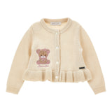 Monnalisa Cardigan tinta unita con Ricami Beige per Neonata 39F802 BEIGE MONNALISA 